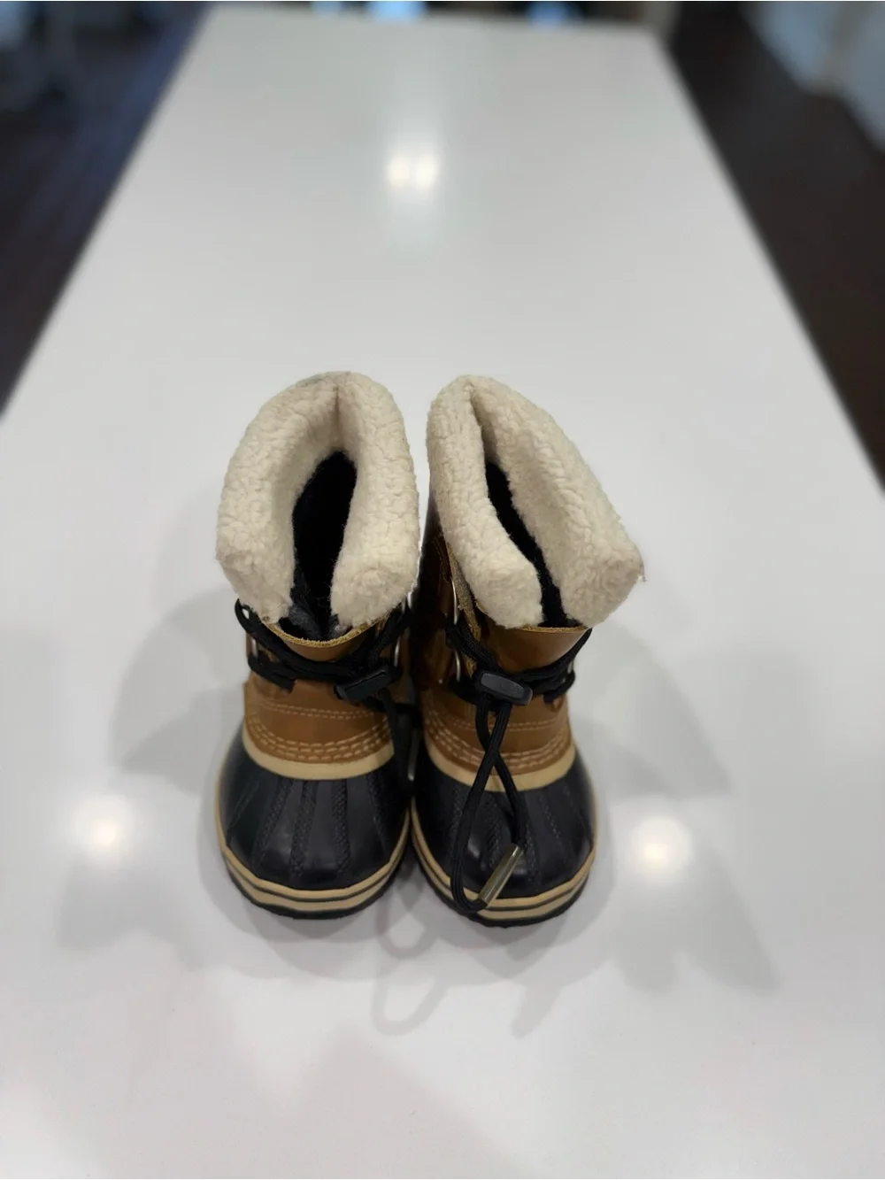 Sorel Yoot Pac Kids Waterproof Faux Fur Snow Boots Brown/Black US 8